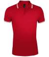 10577 SOL'S Pasadena Tipped Cotton Piqué Polo Shirt Red colour image